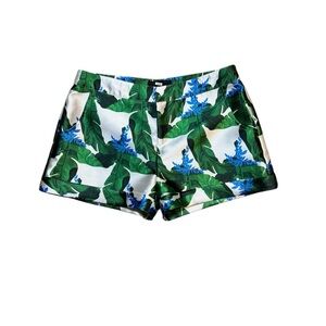 🌴 Blaque Label‎ Tropical Palm Print Shorts Green Blue L 🌺✨